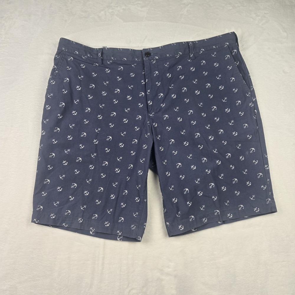 DOCKERS Men's Blue Chino Shorts White Anchors Size‎ 42 Nautical Preppy